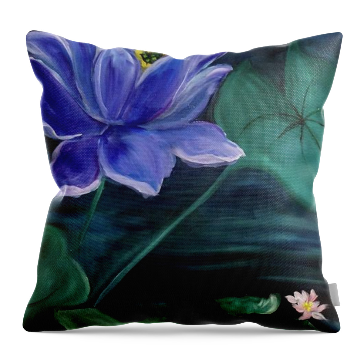 Lotus Blossom Throw Pillow featuring the painting Lotus by Jenny Lee