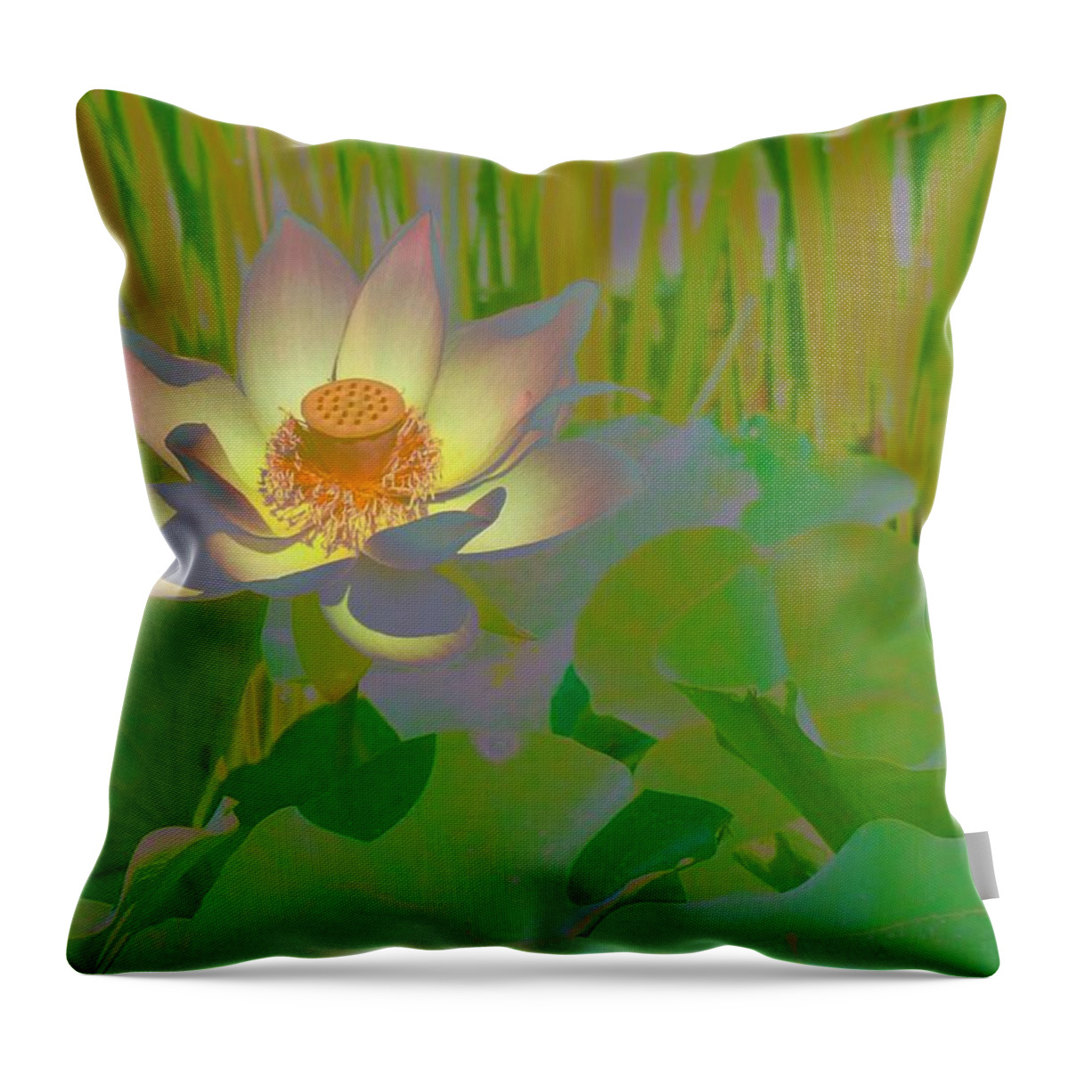 Lotus Throw Pillow featuring the digital art Lotus Light by Tg Devore