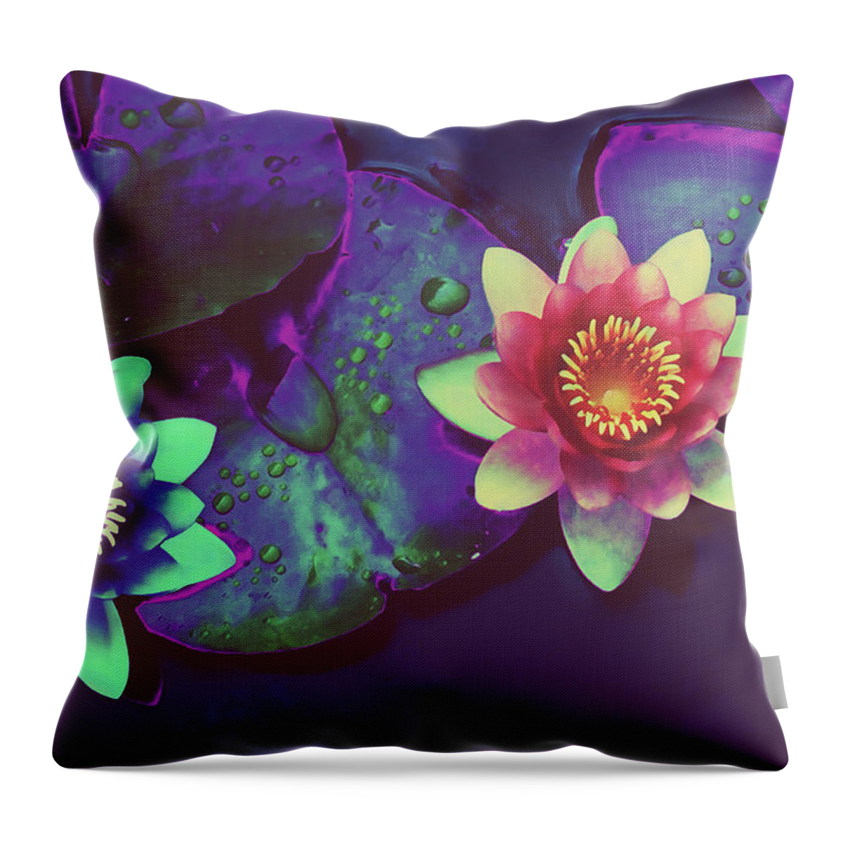 Acrylic Throw Pillow featuring the digital art Lotus by Mal-Z