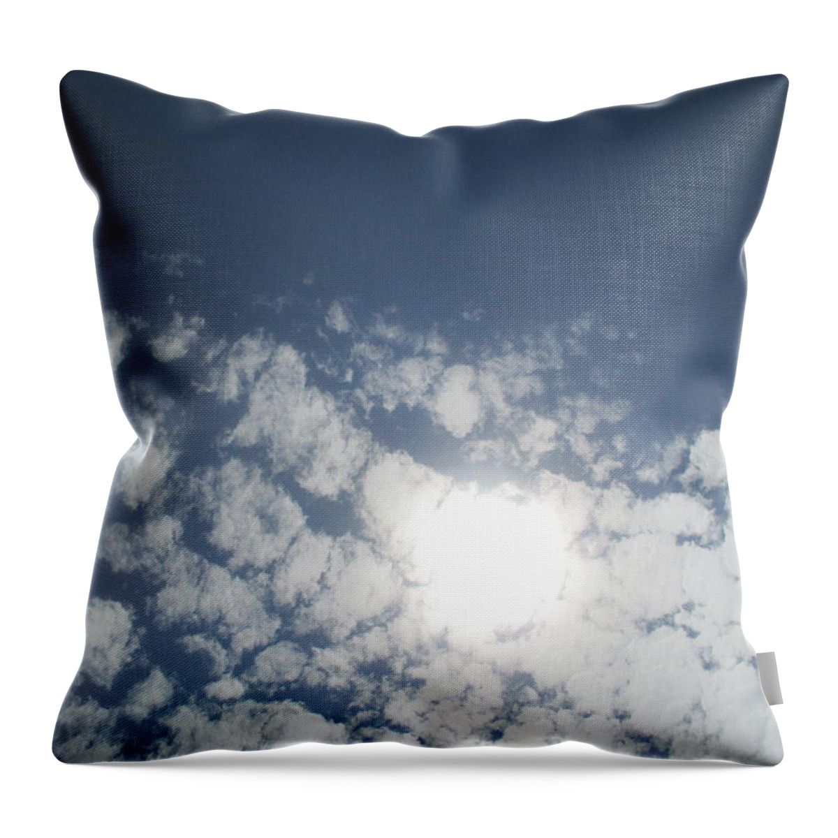 Clouds Throw Pillow featuring the photograph loudy sky over Cascais by Anamarija Marinovic