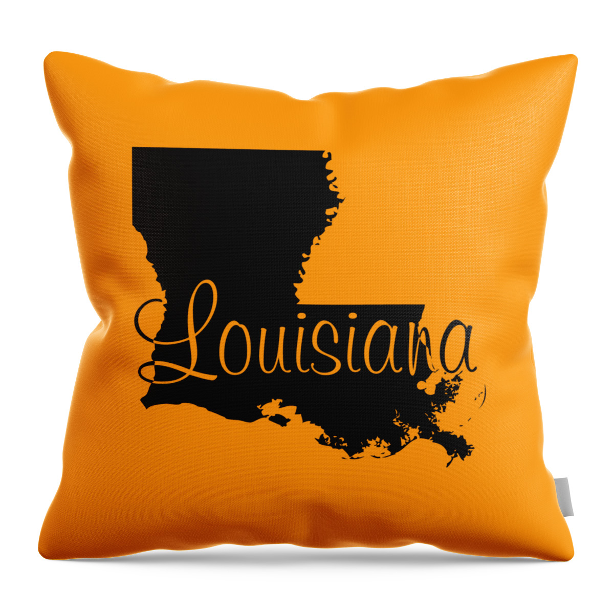 Louisiana Throw Pillow featuring the digital art Louisiana in Black by Custom Home Fashions