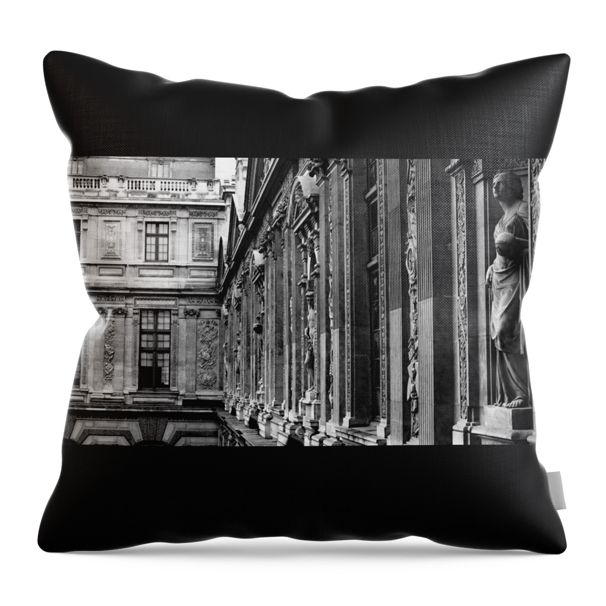 Europe Throw Pillow featuring the photograph Louvre Statues Paris France by Lawrence S Richardson Jr