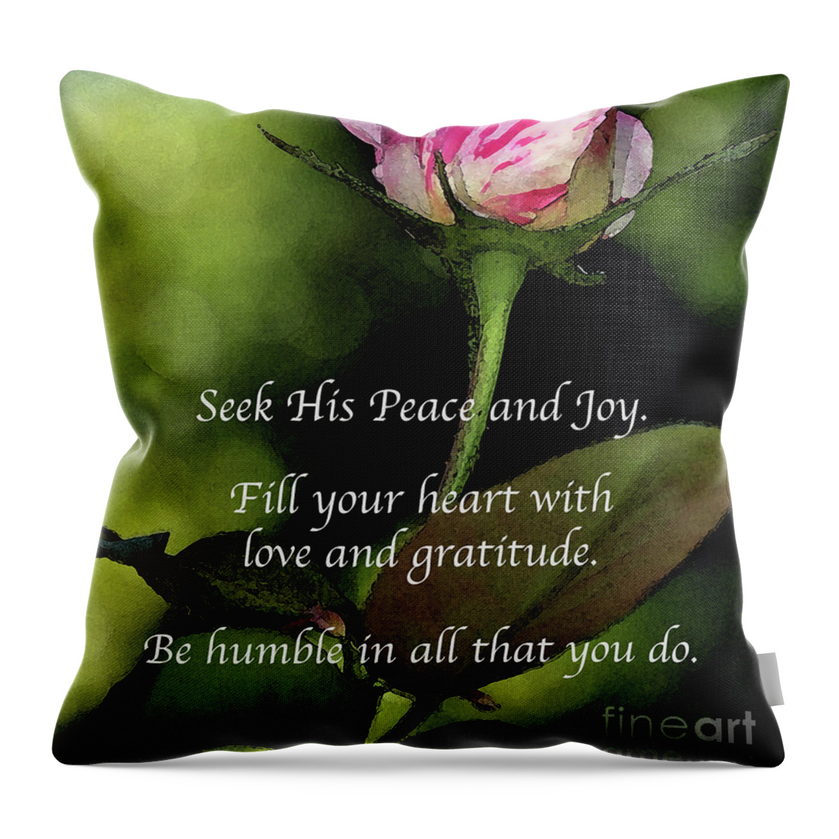 Botanical Throw Pillow featuring the digital art Love And Gratitude by Kirt Tisdale