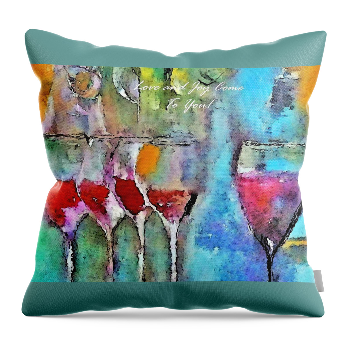 Celebration Throw Pillow featuring the painting Love And Joy Come To You by Lisa Kaiser