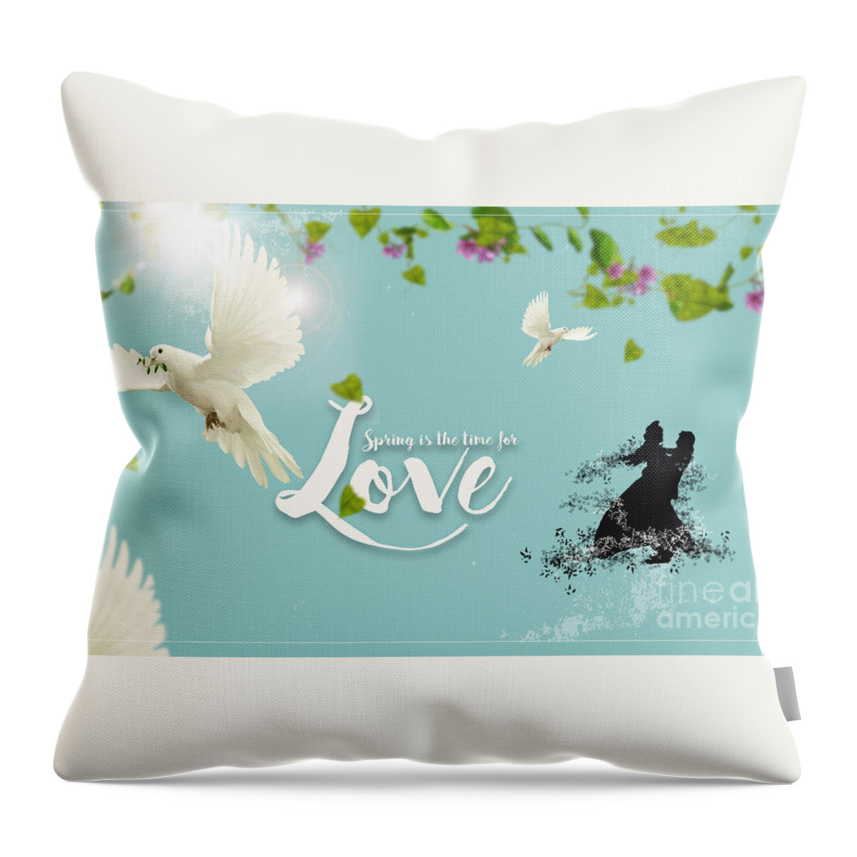 Spring Throw Pillow featuring the digital art Love and Spring by Scott Parker