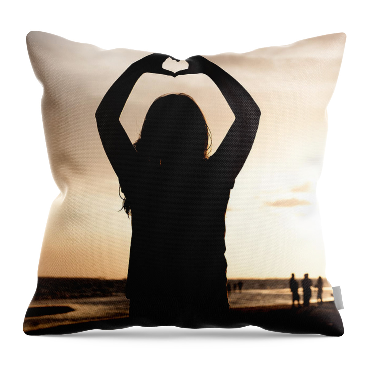 Beach Throw Pillow featuring the photograph Love at the Beach by Bryon Haycook