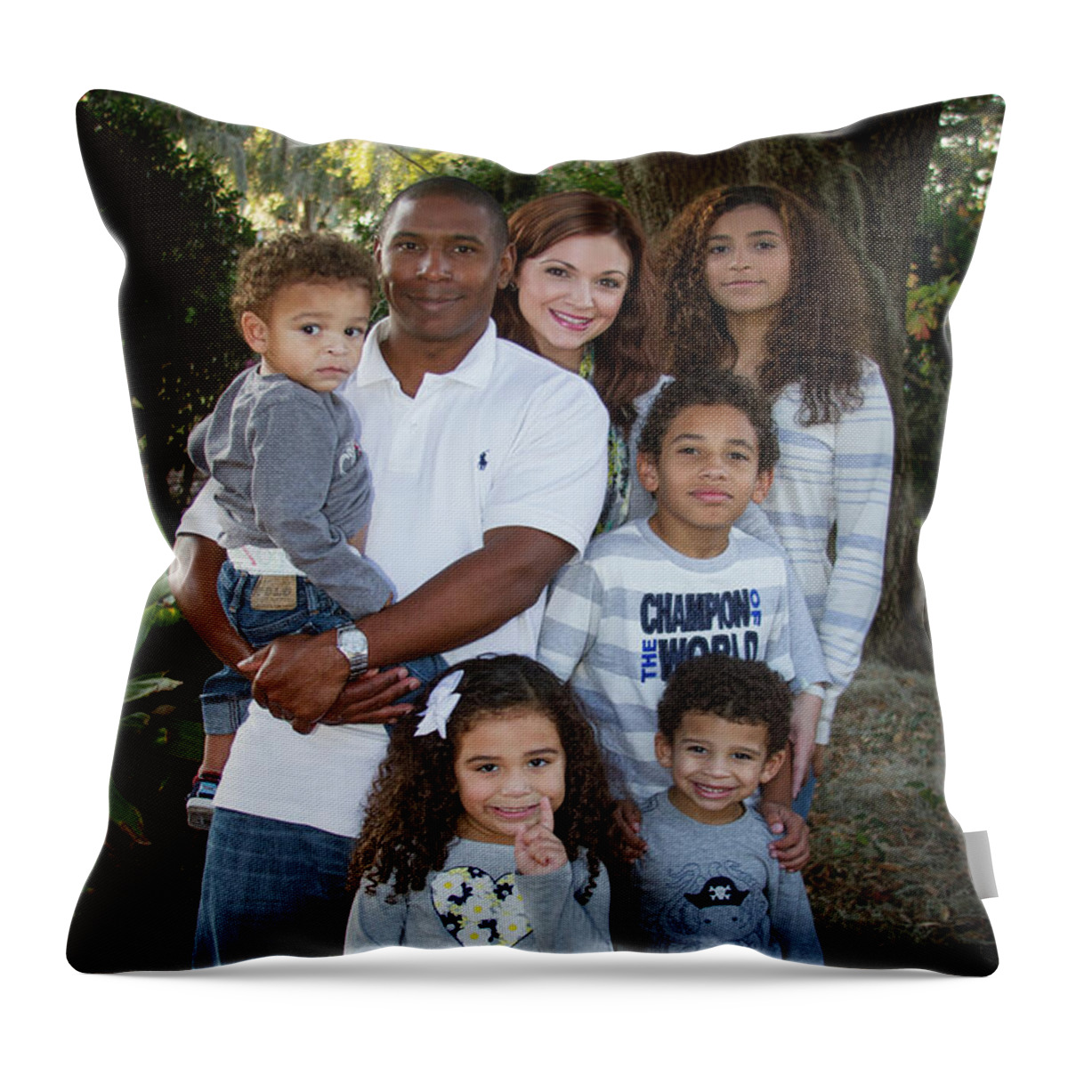 Reid Callaway Love Demonstrated Throw Pillow featuring the photograph Love Demonstrated James Ingram Family Art by Reid Callaway
