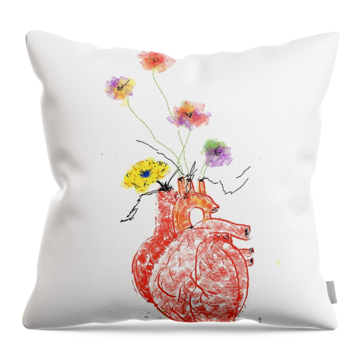 Smartphone Drawing Throw Pillow featuring the digital art Love gift by Subrata Bose