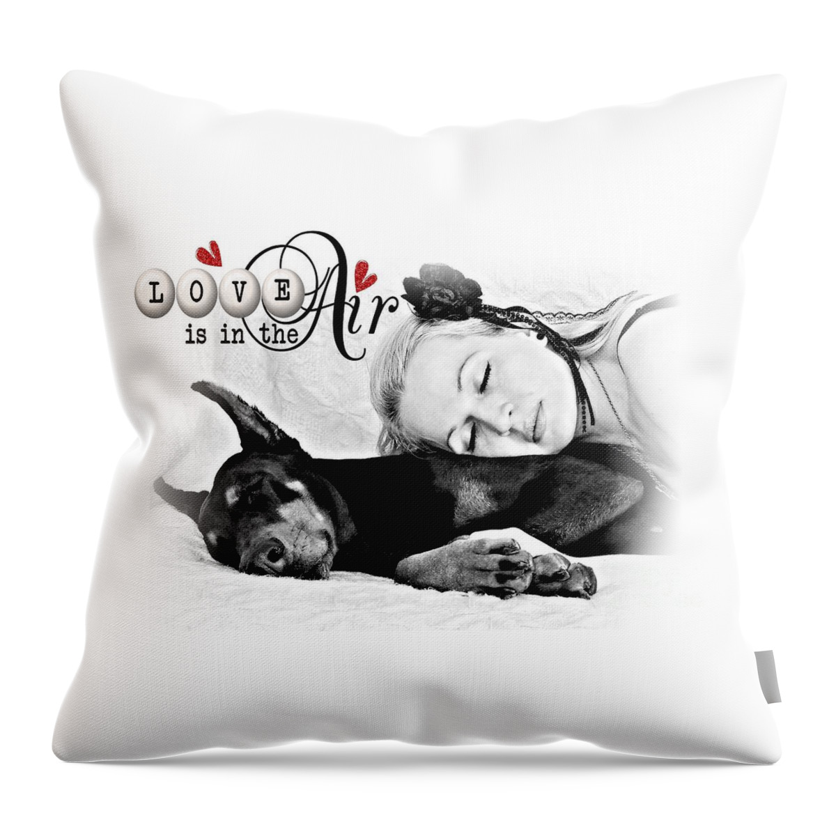 Love Throw Pillow featuring the digital art Love is in the Air by Kathy Tarochione