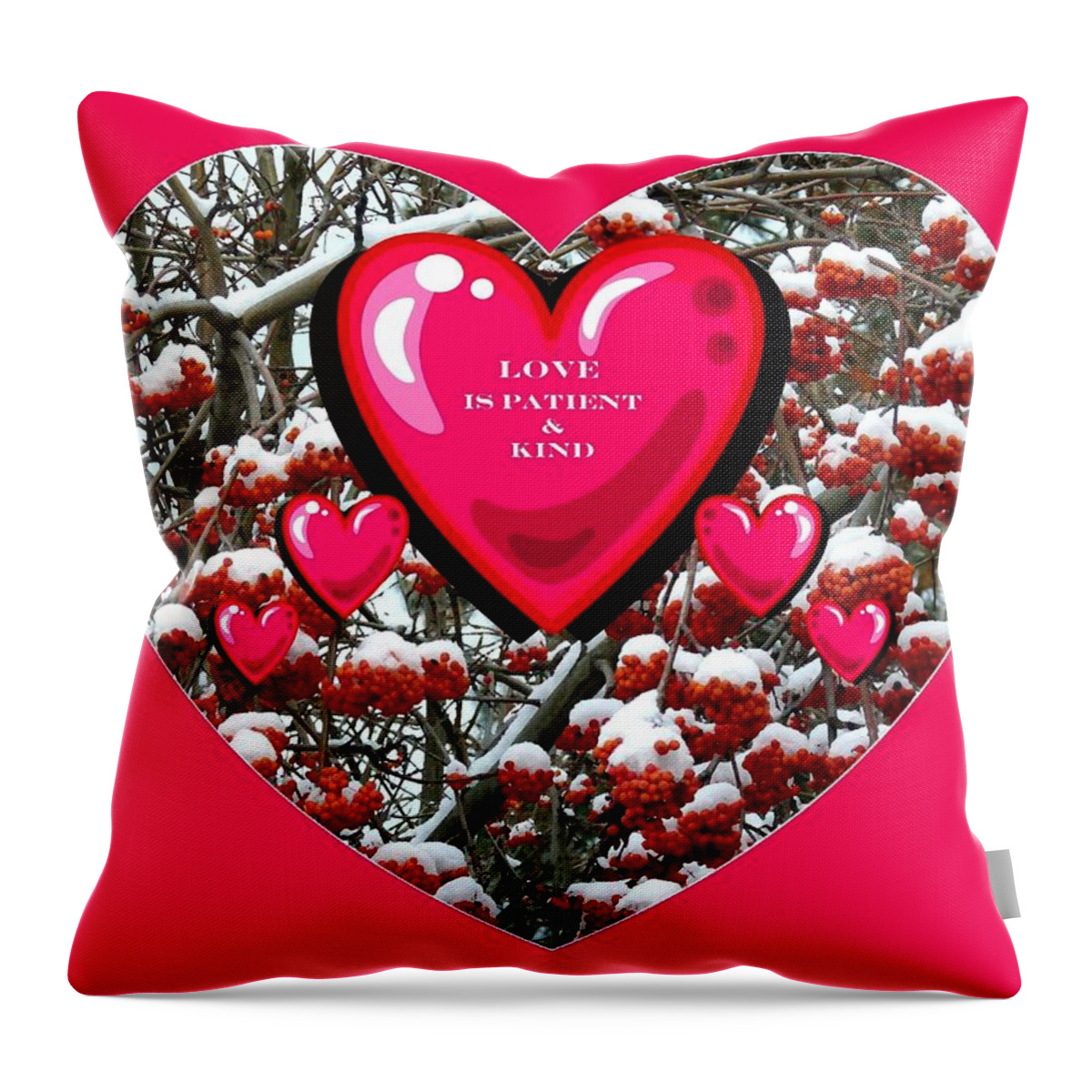 #loveispatientandkind Throw Pillow featuring the digital art Love Is Patient And Kind by Will Borden