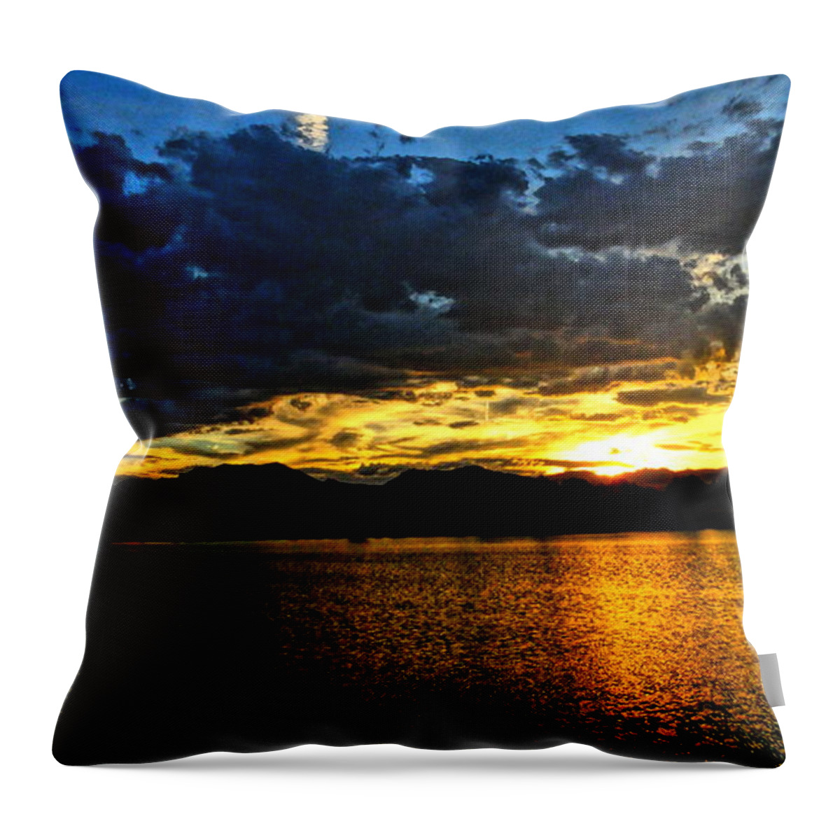 Colorado Mountain Sunset Throw Pillow featuring the photograph Love Lake by Eric Dee