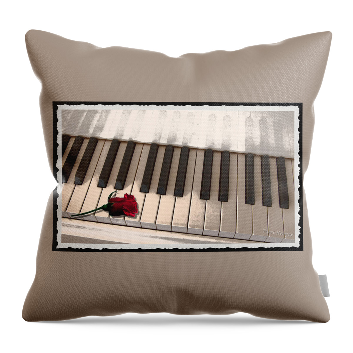Piano Throw Pillow featuring the photograph Love Notes by Terri Harper
