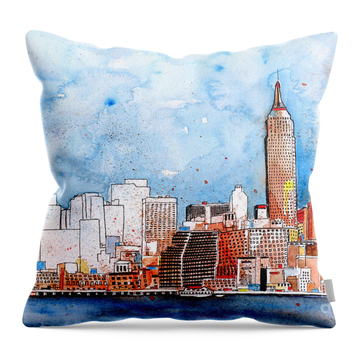 New York City Art Throw Pillow featuring the painting Love NYC by Callan Art