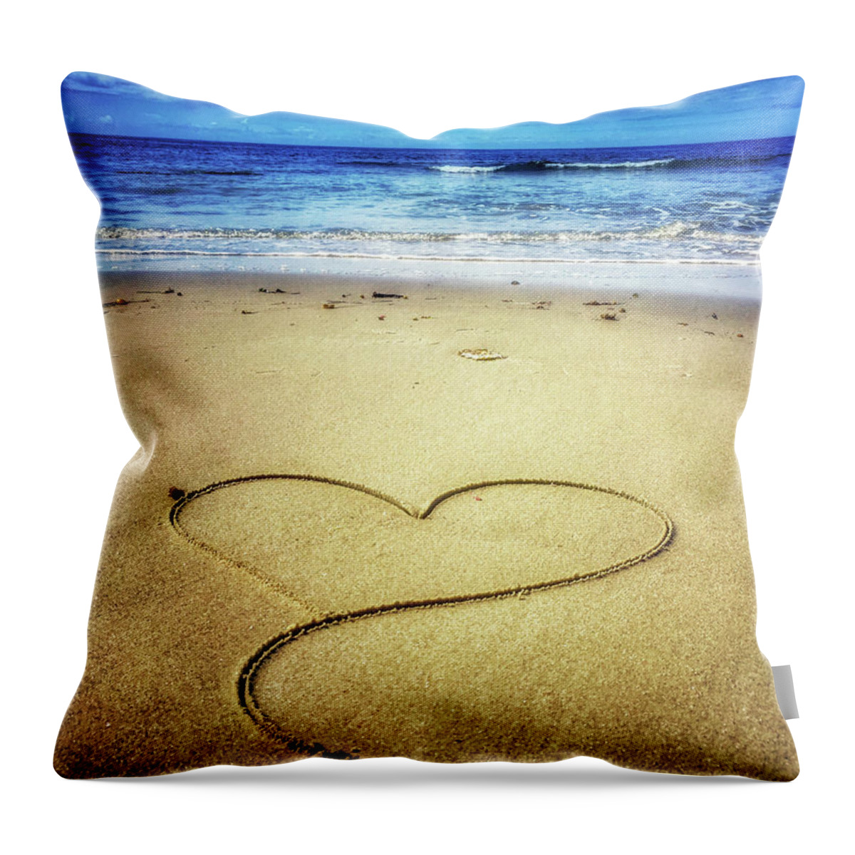 Heart Throw Pillow featuring the photograph Love of the Ocean by Dianna Lynn Walker