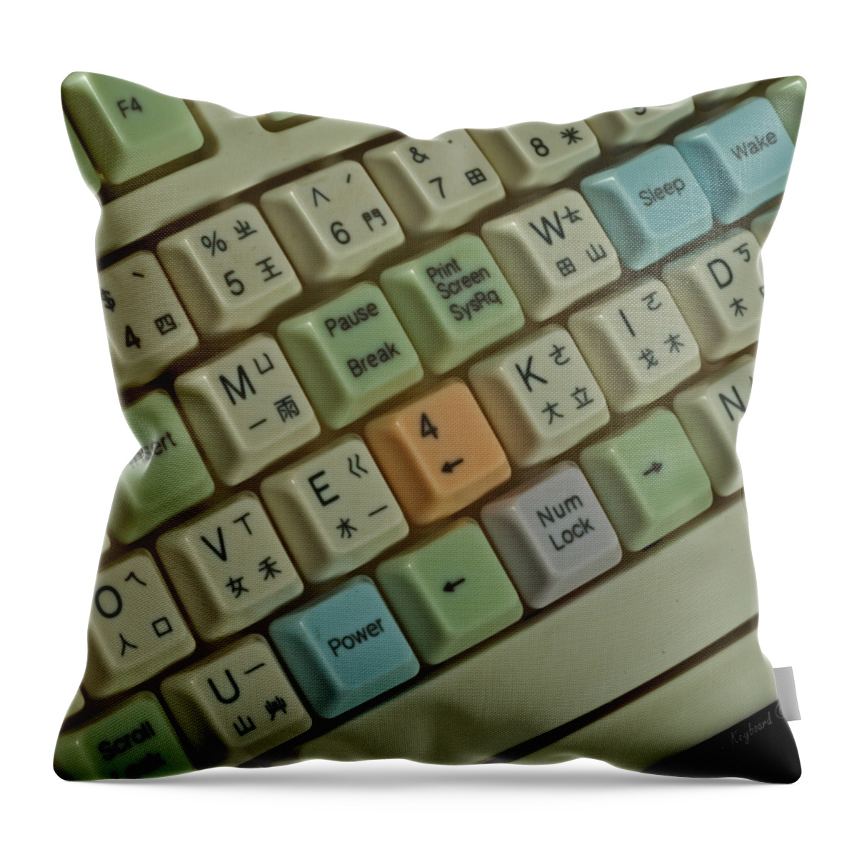 Love Throw Pillow featuring the photograph Love Puzzle Keyboard by Rolf Bertram