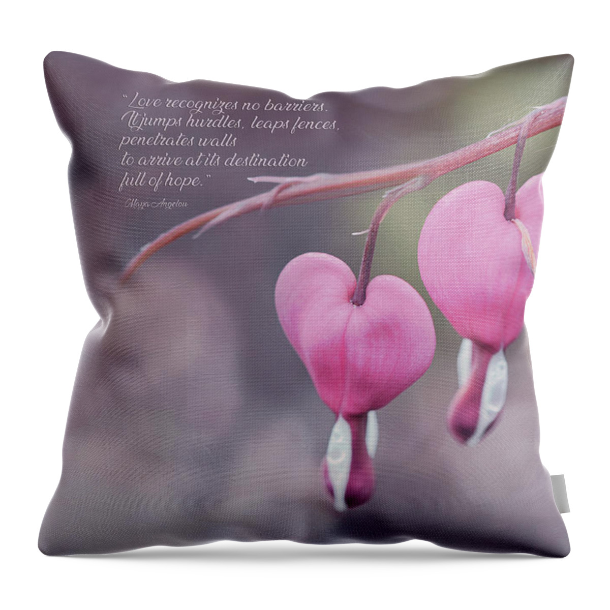 Maya Angelou Throw Pillow featuring the photograph Love Recognizes No Barriers by Maria Angelica Maira