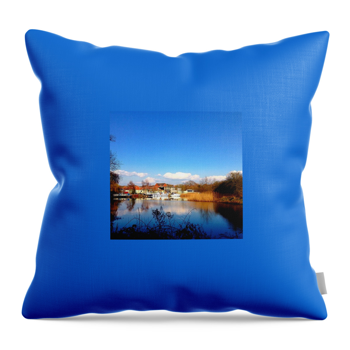 Harbour Throw Pillow featuring the photograph Riverside Harbour by Grace Smith
