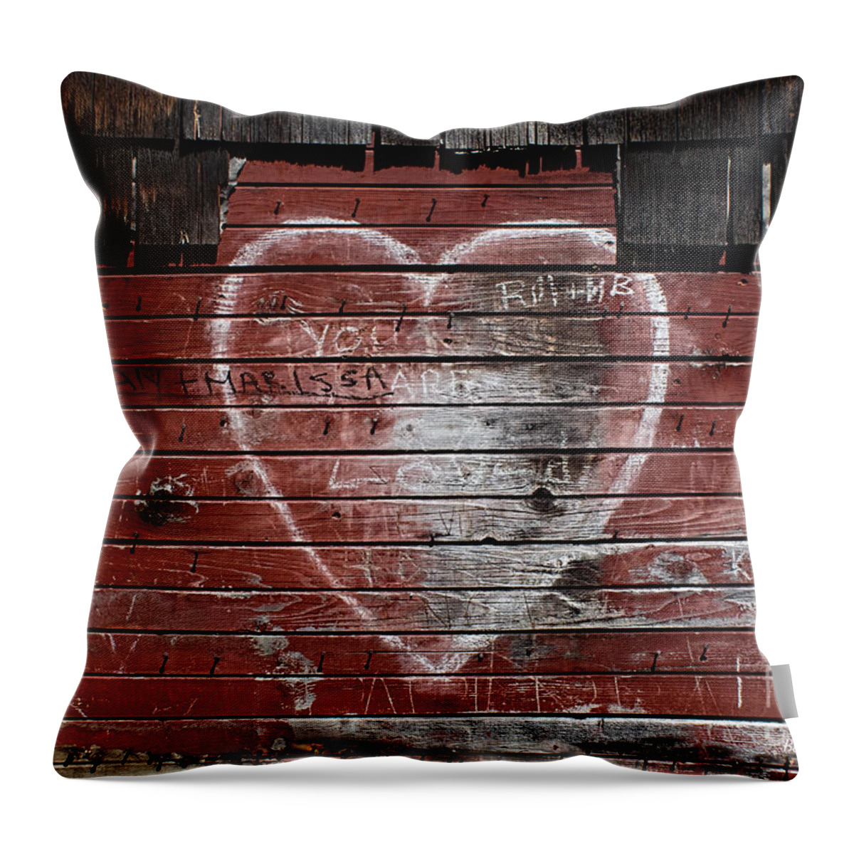 Heart Throw Pillow featuring the photograph Love Weathers All by Barbara McMahon