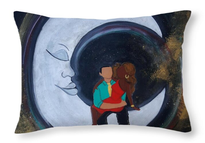  Throw Pillow featuring the photograph Love you to the the Moon by Diamin Nicole