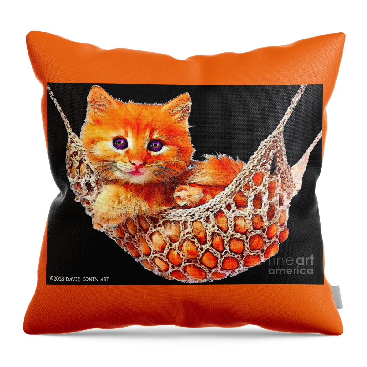 Lovely French Cat Throw Pillow featuring the digital art Lovely French Cat by David Conin