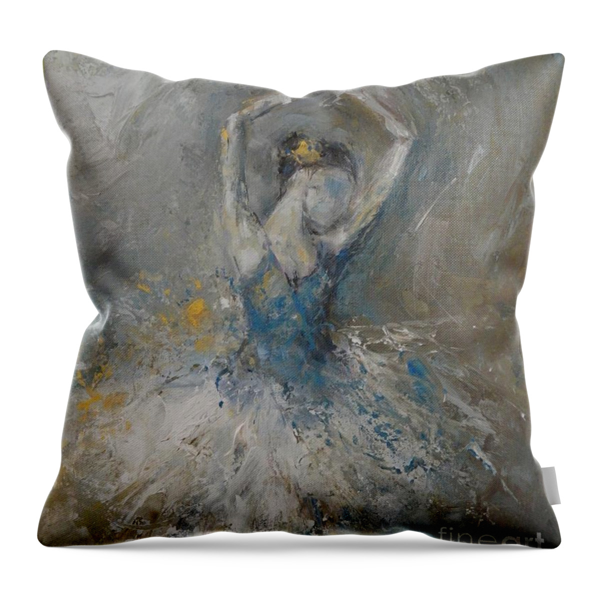 Ballerina Throw Pillow featuring the painting Lovely Lucy by Dan Campbell