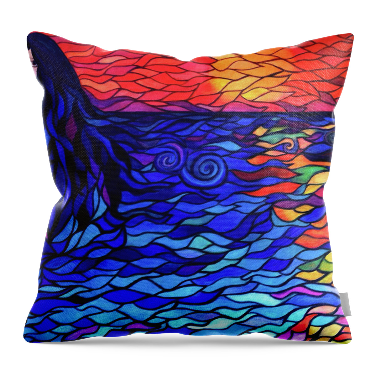 Ocean Throw Pillow featuring the painting Lovely Lydia by Nicole Dumond-Barry