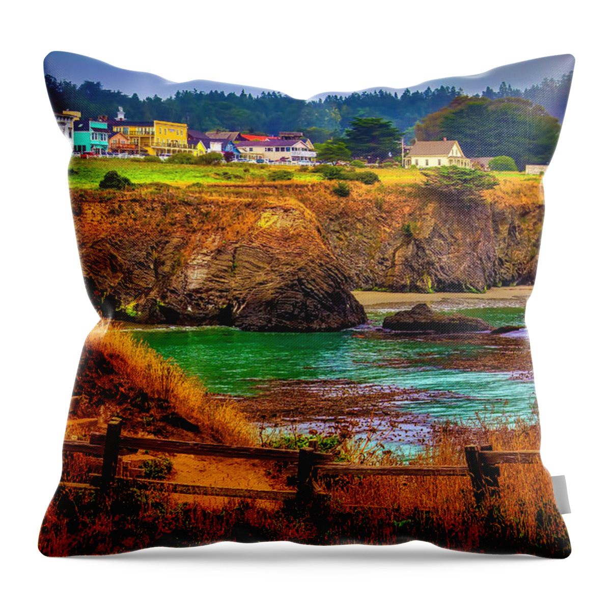 Mendocino Throw Pillow featuring the photograph Lovely Mendocino by Garry Gay