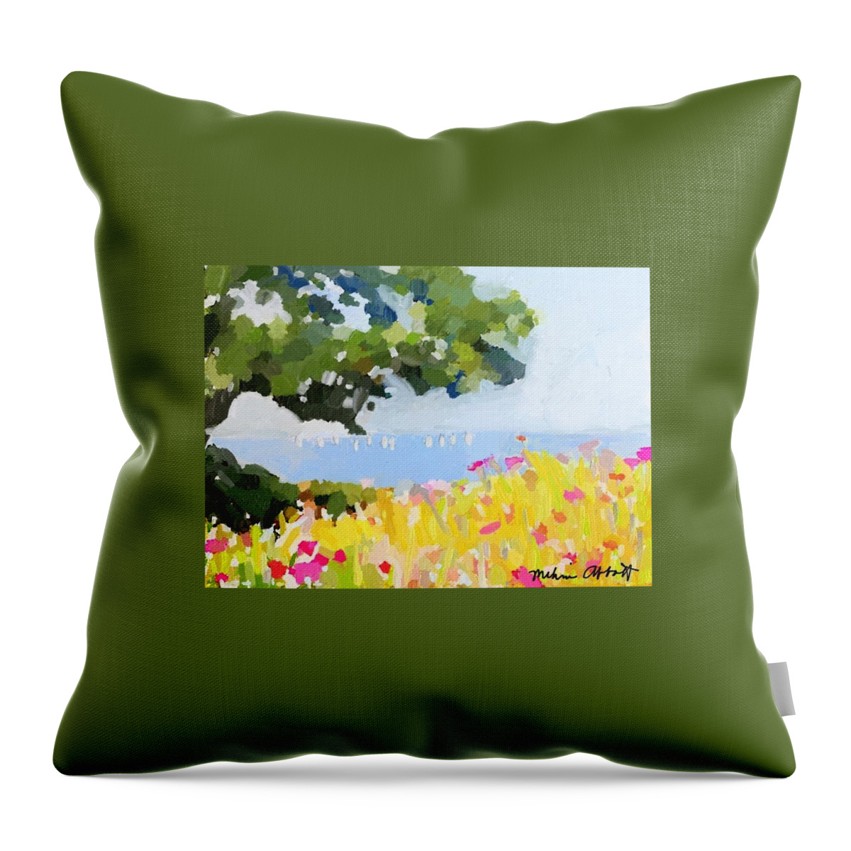 Gloucester Throw Pillow featuring the painting Lover's Lane, Rockport, MA by Melissa Abbott