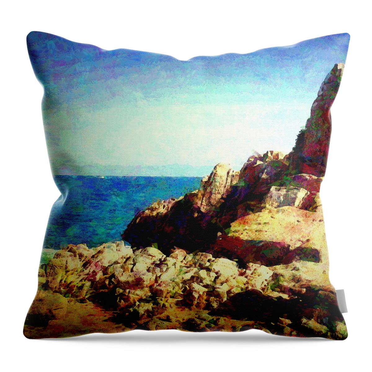 Lovers-point Throw Pillow featuring the photograph Lovers Point Impressions by Joyce Dickens