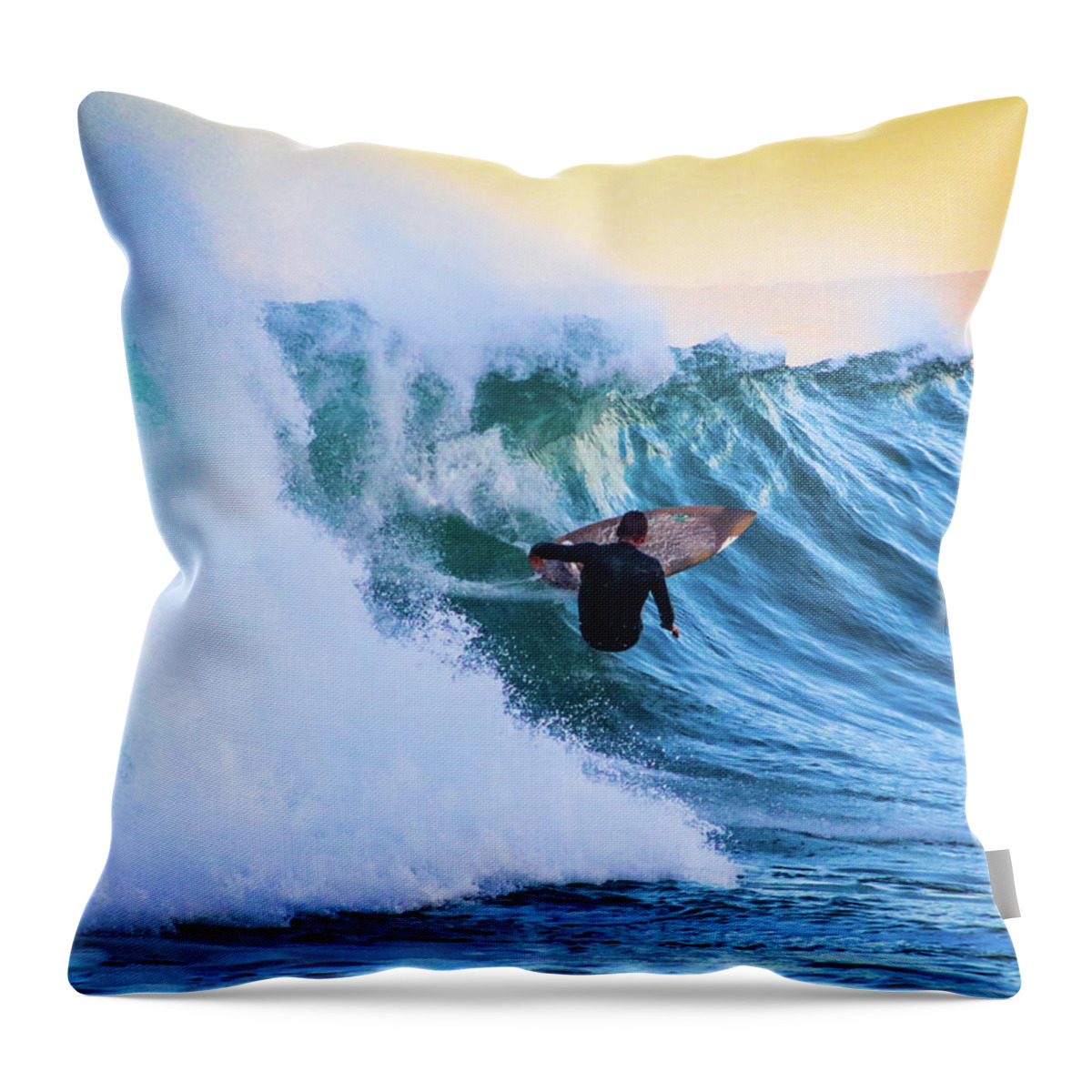 Pacific Grove Throw Pillow featuring the photograph Lover's Point Surfing by Dr Janine Williams