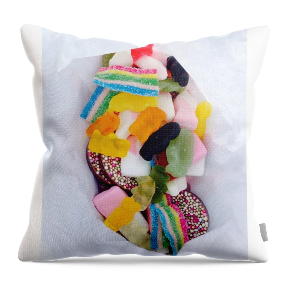 Sweets Throw Pillow featuring the photograph Pick N Mix by Heather Semple