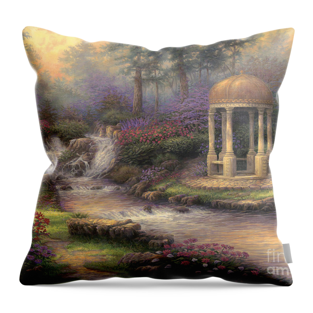 Garden Of Prayer Throw Pillow featuring the painting Love's Infinity Garden by Chuck Pinson