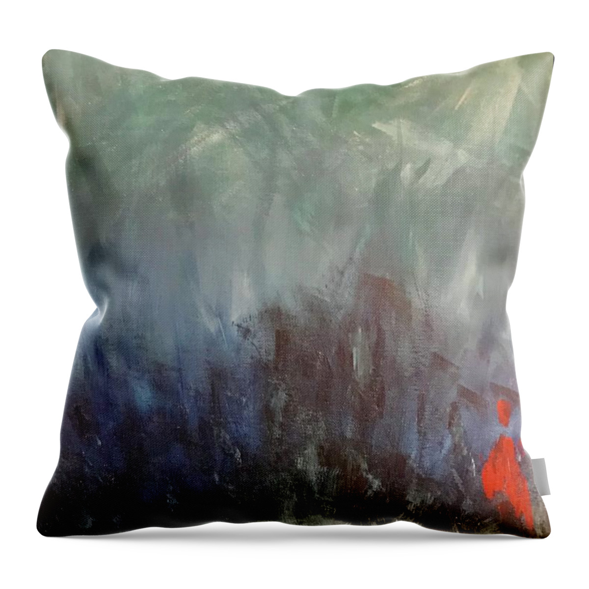 Acrylic Throw Pillow featuring the painting Lovesick by Laura Jaffe
