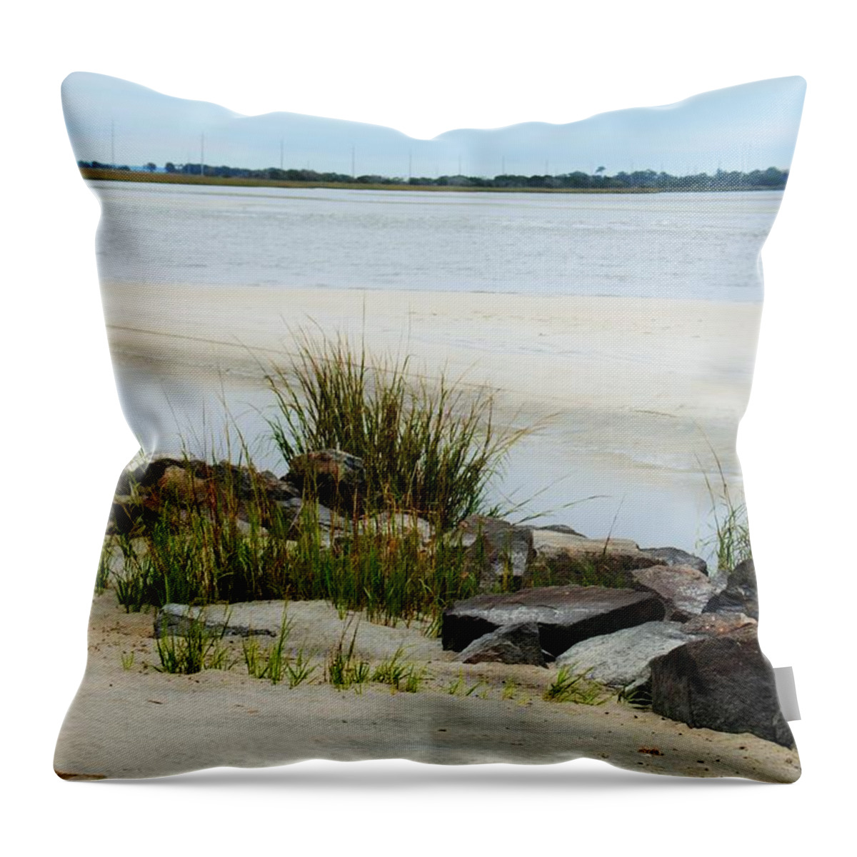 Tide Throw Pillow featuring the photograph Low Tide Seascape by Jan Gelders