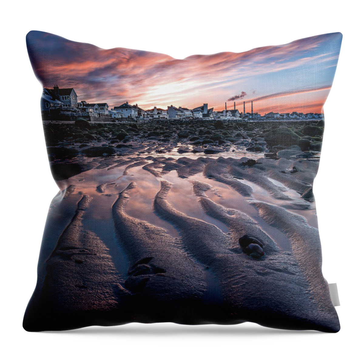 Northport Throw Pillow featuring the photograph Low Tide Sunset in Northport, New York by Alissa Beth Photography