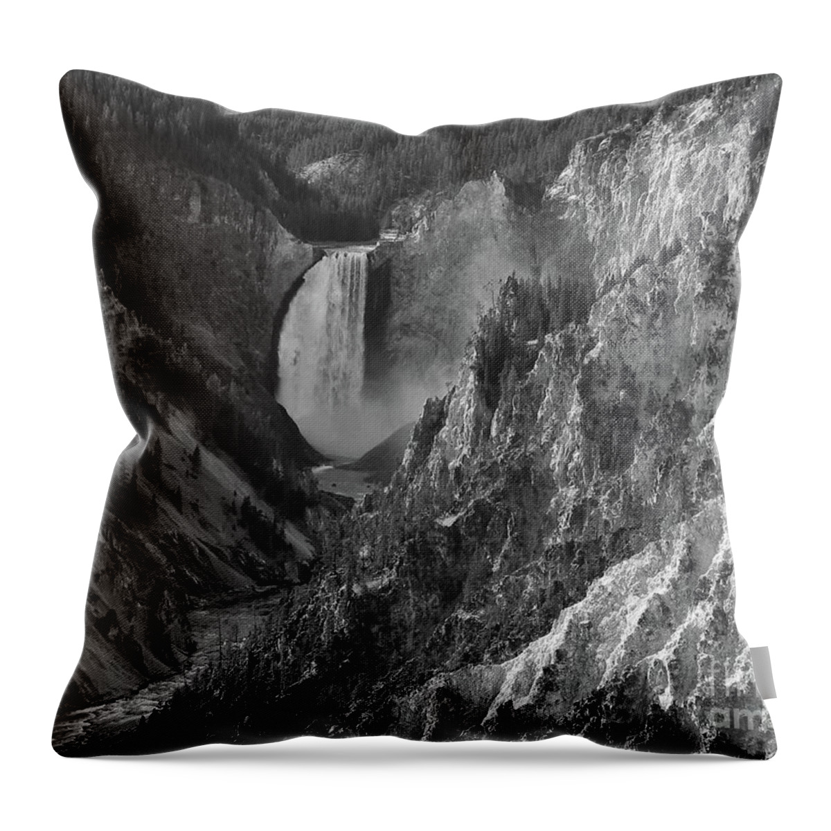 Landscape Throw Pillow featuring the photograph Lower Falls by Sheila Ping