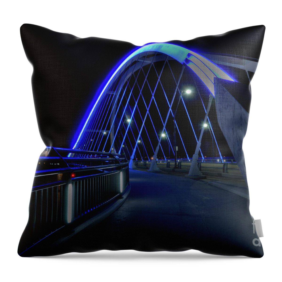 Minnesota Throw Pillow featuring the photograph Lowry Avenue Bridge by David Parker