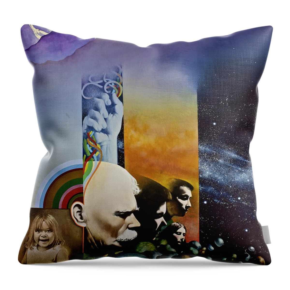 Water Color Throw Pillow featuring the painting Lucid Dimensions by Cliff Spohn