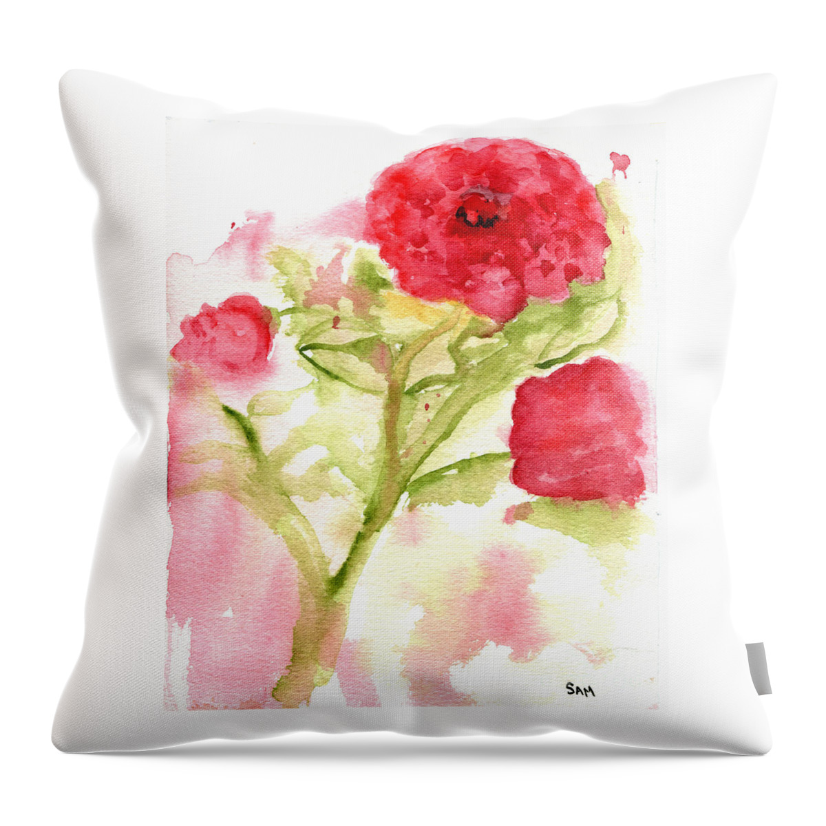 Lucky Throw Pillow featuring the painting Lucky Rose by Sandy McIntire