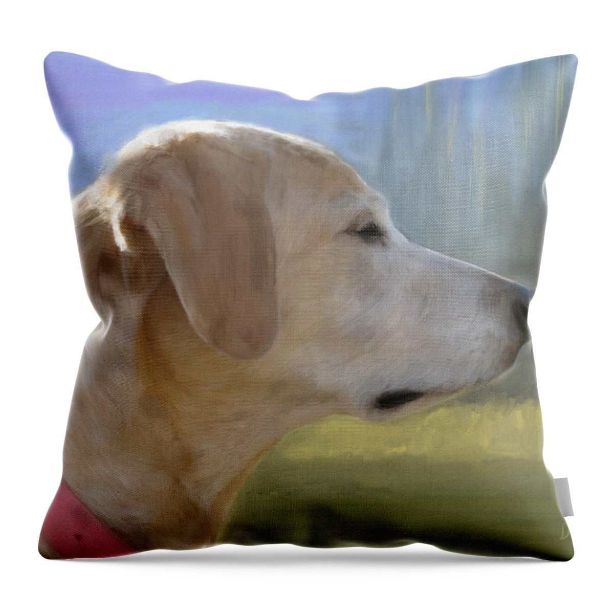 Dog Throw Pillow featuring the painting Lucy by Diane Chandler