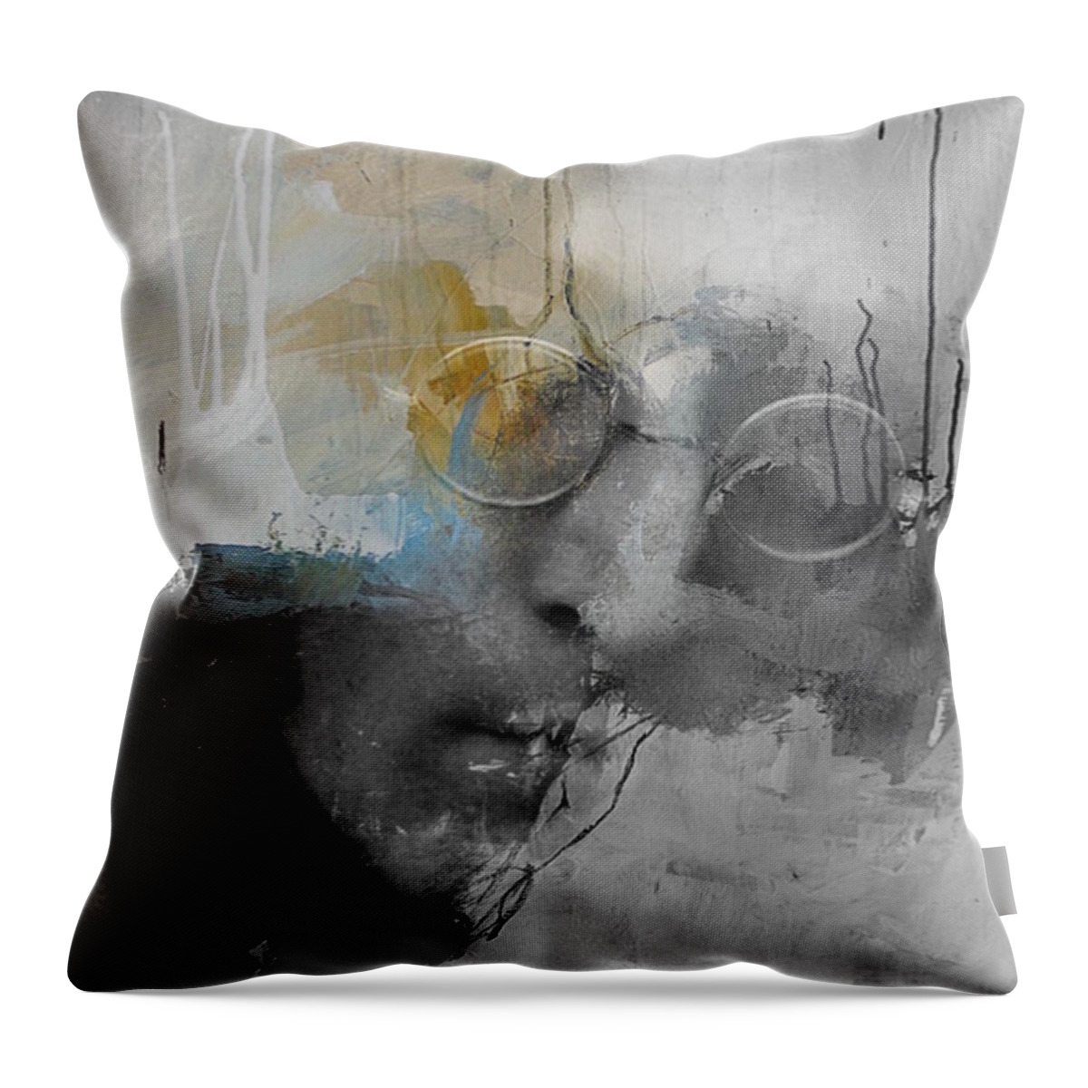 John Lennon Throw Pillow featuring the digital art Lucy In The Sky With Diamonds by Paul Lovering