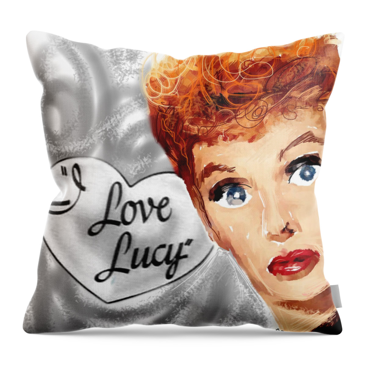 Lucy Throw Pillow featuring the mixed media Lucy by Russell Pierce