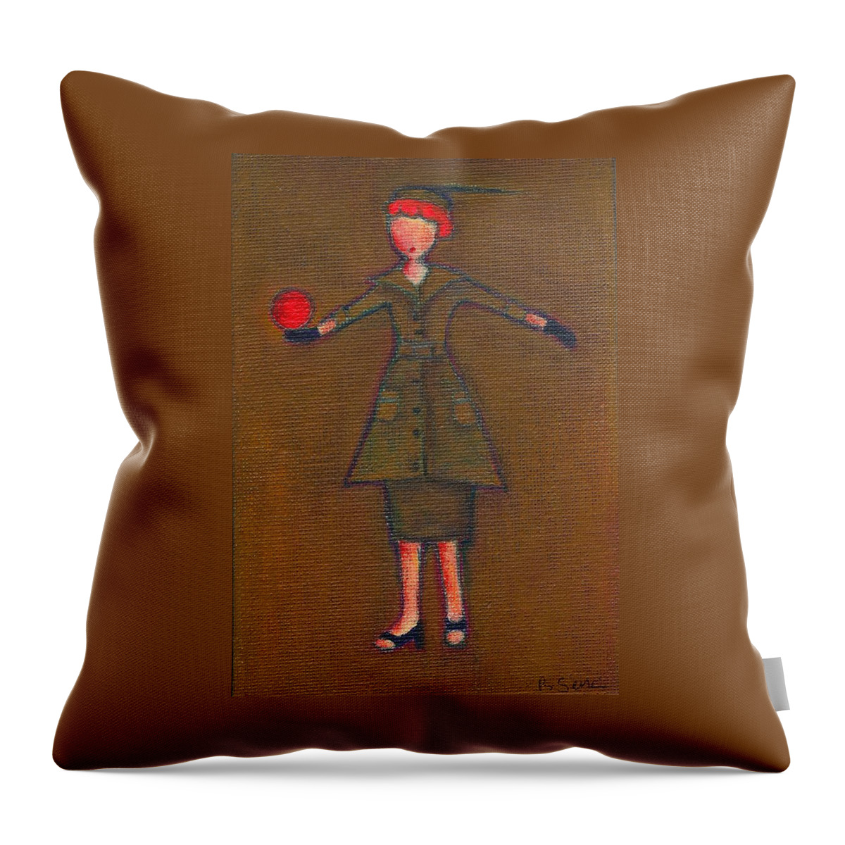 Lucille Ball Throw Pillow featuring the painting Lucy's Burning Red Ball by Ricky Sencion