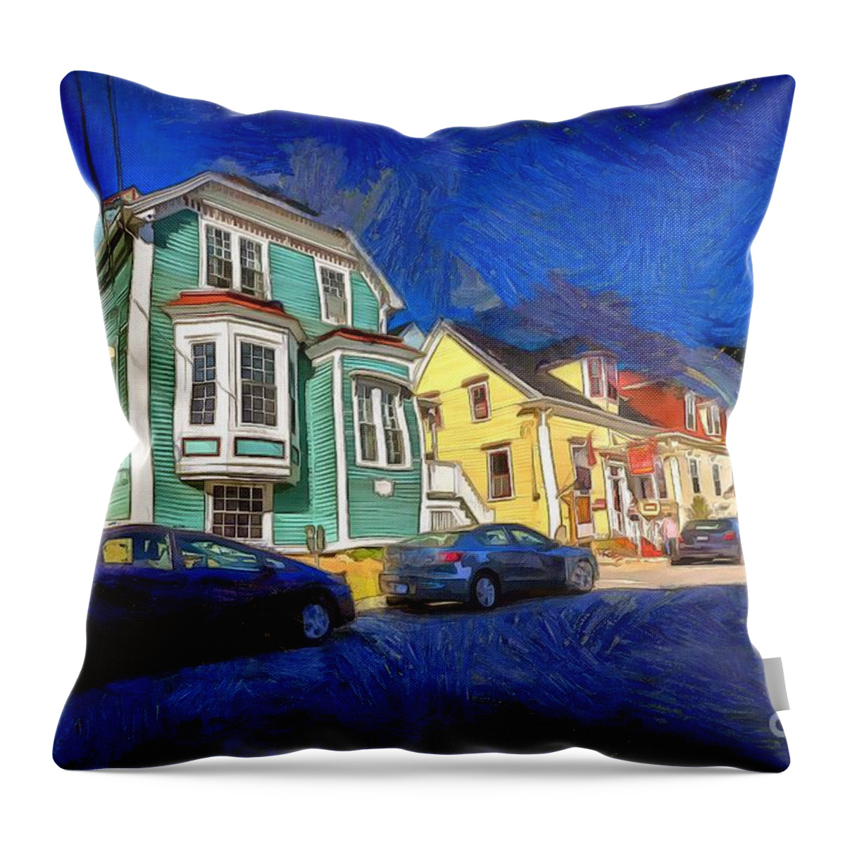 Lunenburg Throw Pillow featuring the digital art Lunenburg by Eva Lechner