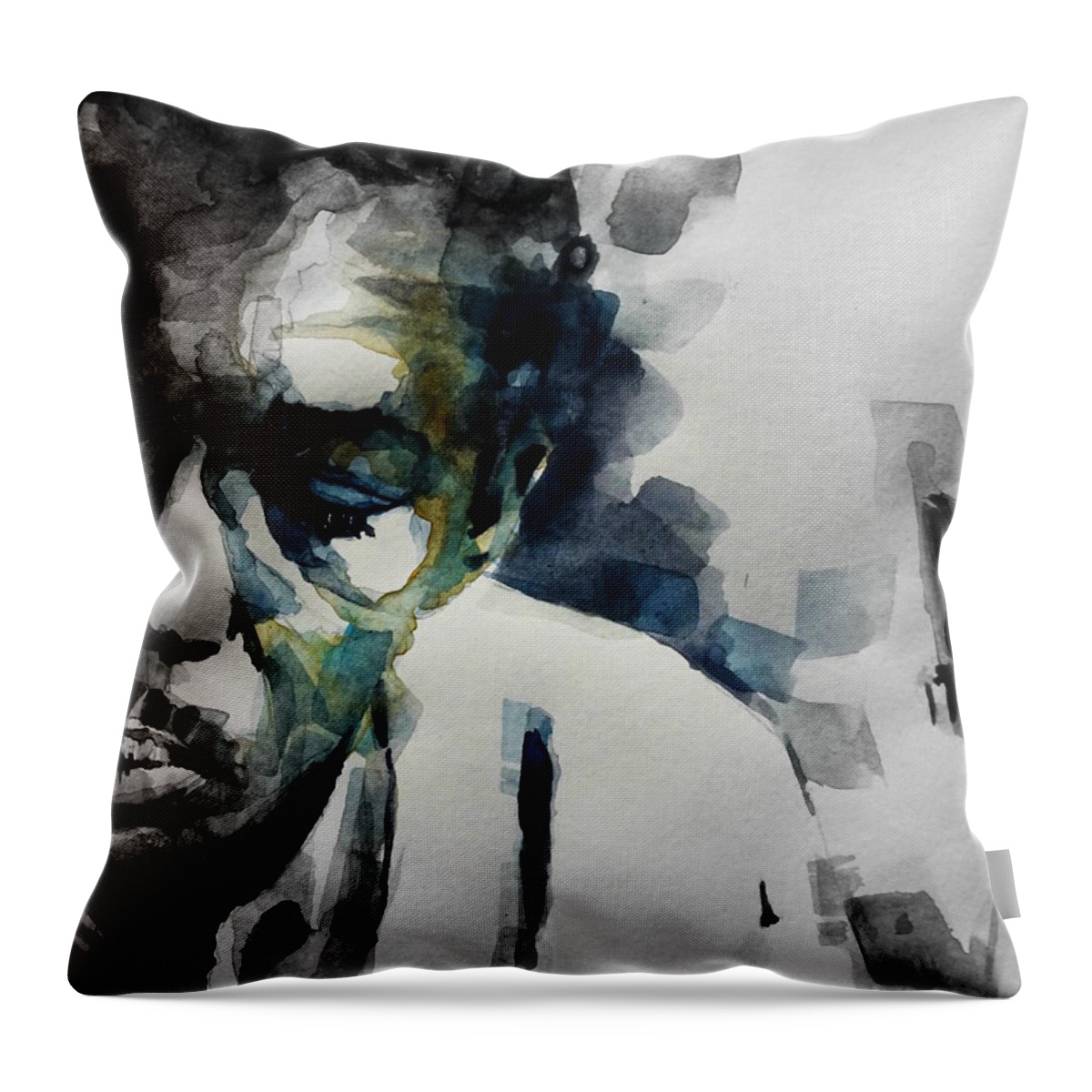 John Coltrane Throw Pillow featuring the painting Lush Life John Coltrane by Paul Lovering