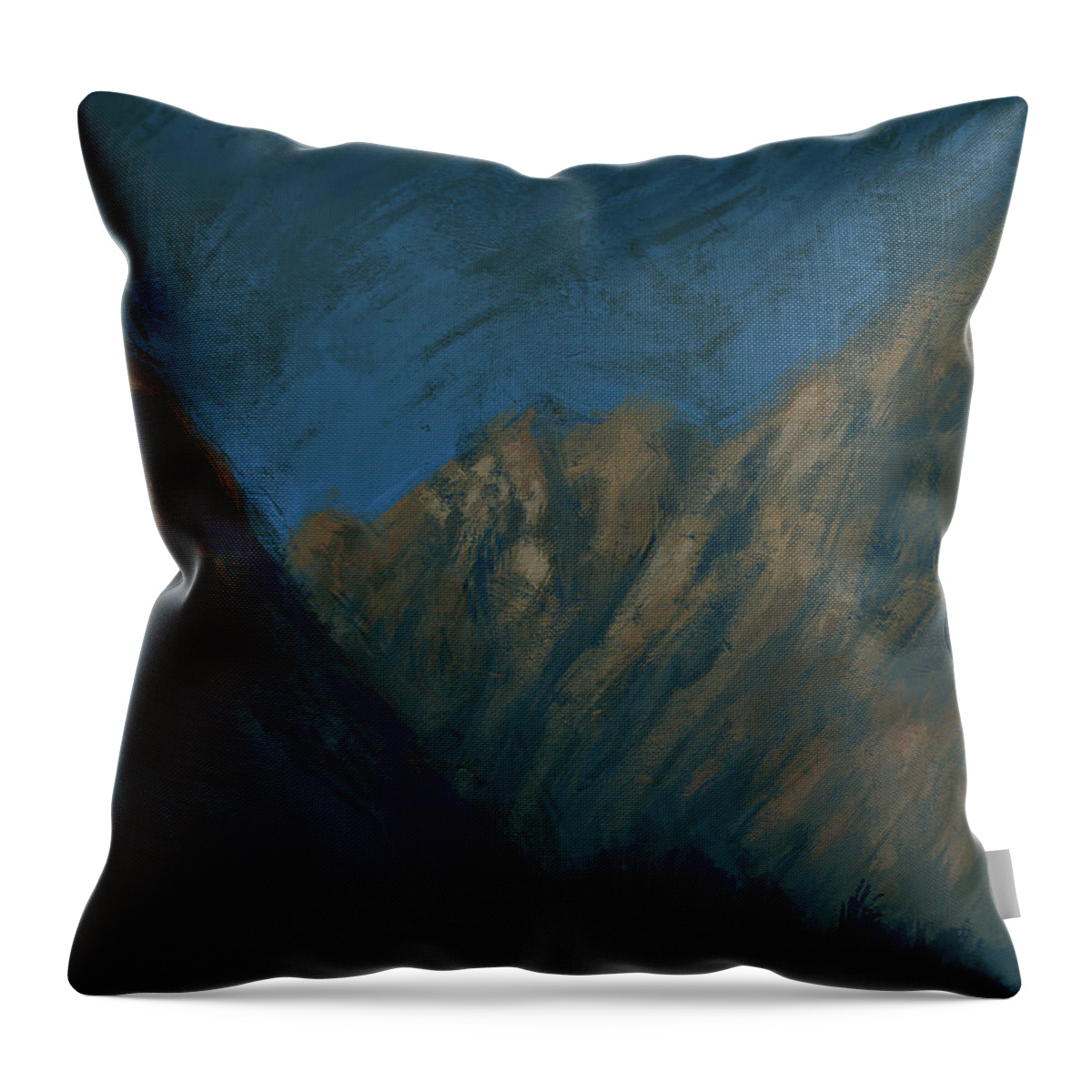 Lightbetweenshadows Lights Shados Between Mountains Valley Desertnigth Desertscape Landscape Skyscape Nightsky Nightscape Impressionism Impressions Expresionism Abstract Abstractpainting Abstractart Atacamadesert Desiertoatacama Throw Pillow featuring the digital art Luz entre sombras by M A Ibanez