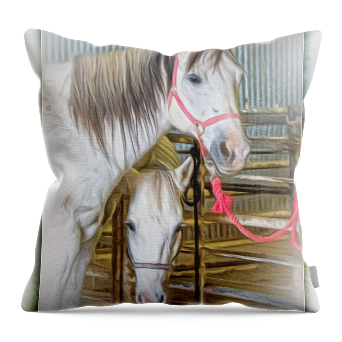 Lower Valley Horsemans Association Throw Pillow featuring the digital art LVHA_ Digital Art Painting #1 by Walter Herrit