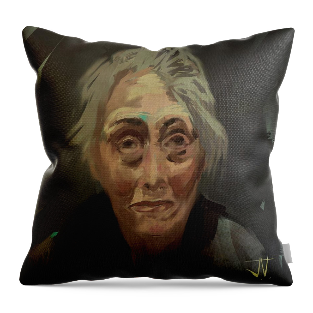 Portrait Throw Pillow featuring the digital art Lydia by Jim Vance
