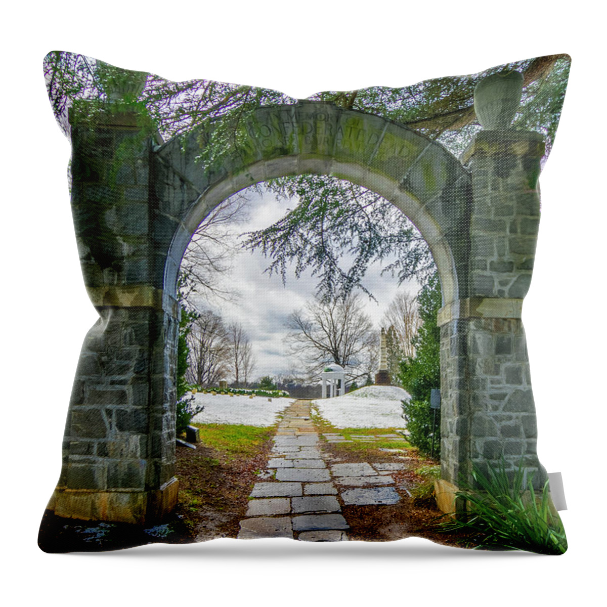 Lynchburg Old City Cemetery Throw Pillow featuring the photograph Lynchburg Old City Cemetery by Norma Brandsberg