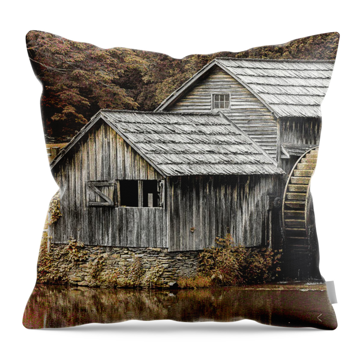 Mabry Mill Throw Pillow featuring the photograph Mabry Mill #9 by Stephen Stookey